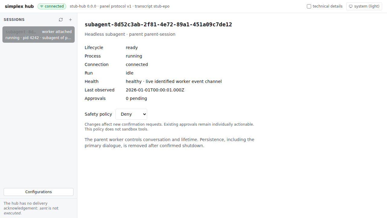 Headless status and safety policy view
